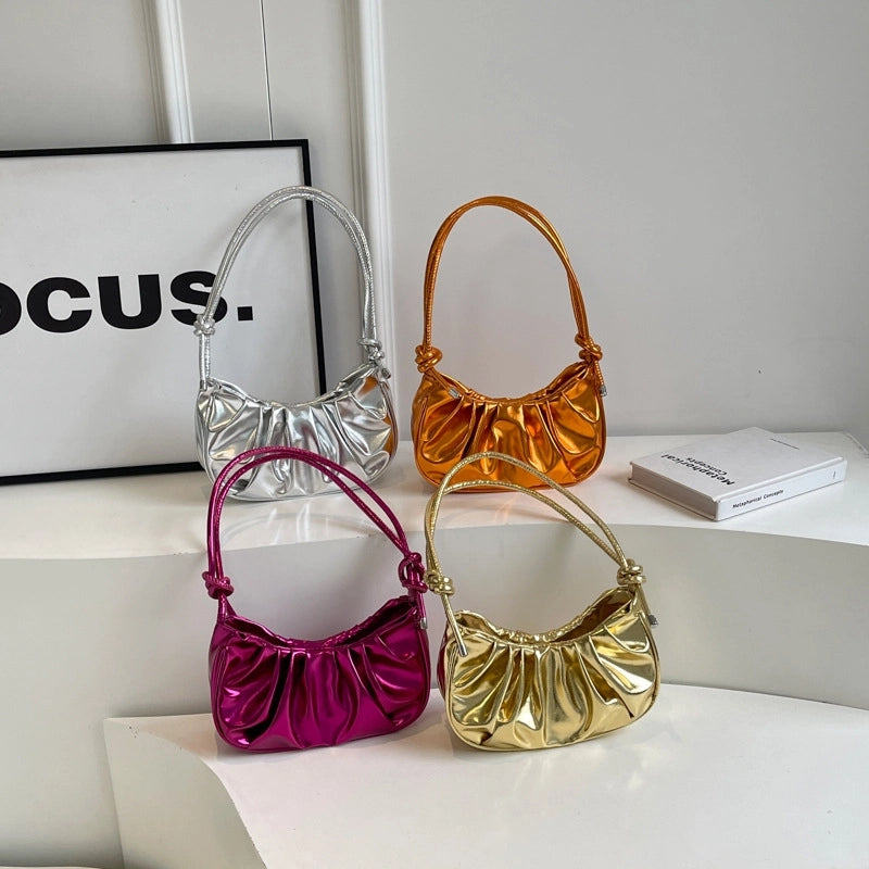 Women's Medium Pu Leather Solid Color Streetwear Square Magnetic Buckle Underarm Bag