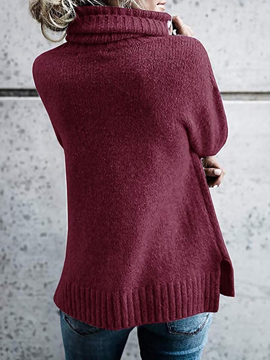 Solid Color Turtleneck Long Sleeve Sweater(6 colors)