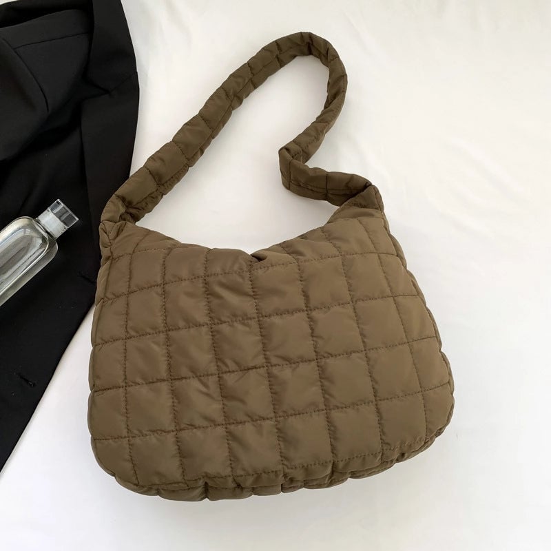 Women's All Seasons Cotton Solid Color Streetwear Square Zipper Shoulder Bag