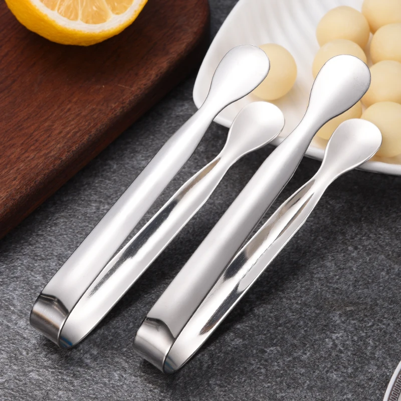 Hot Selling Mini Stainless Steel Ice Sugar Tongs Color Kitchen Accessories 304 Stainless Steel Ice Kitchen Clip For Party