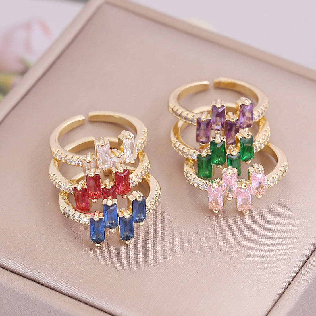 Women Metal Bowknot Copper Electroplating Rings