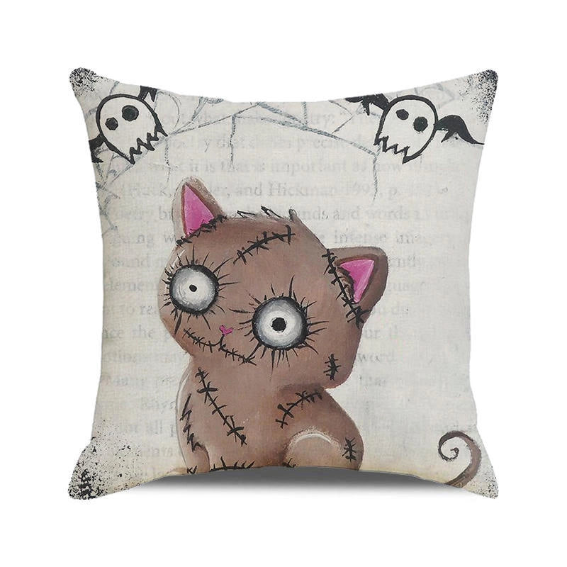 Halloween Cartoon Style Letter Dog Cat PP Cotton Couch & Sofa Decor