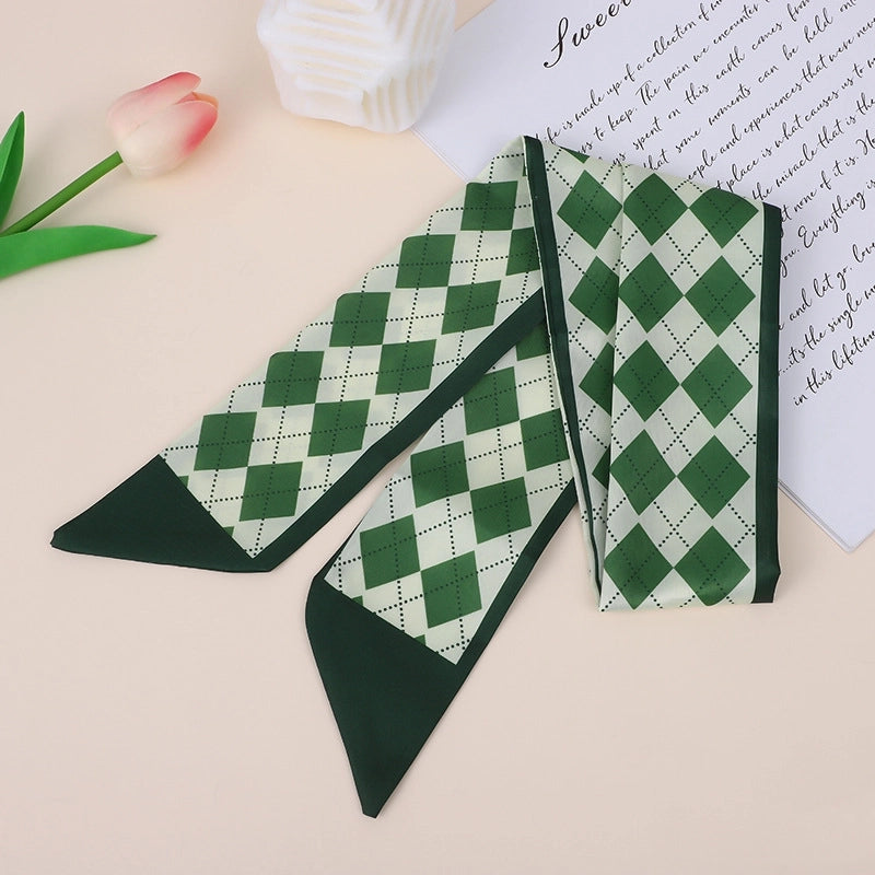 Women's Elegant Geometric Letter Flower Polyester Silk Scarf