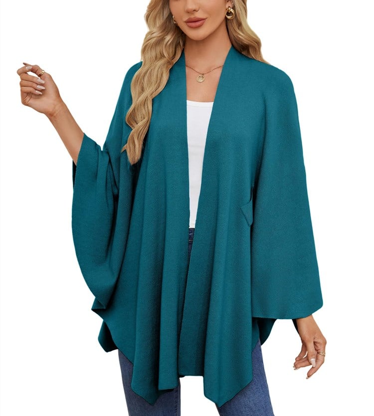 🎁 49% OFF-Elegant Shawl Wraps Soft Open Front Poncho Sweater