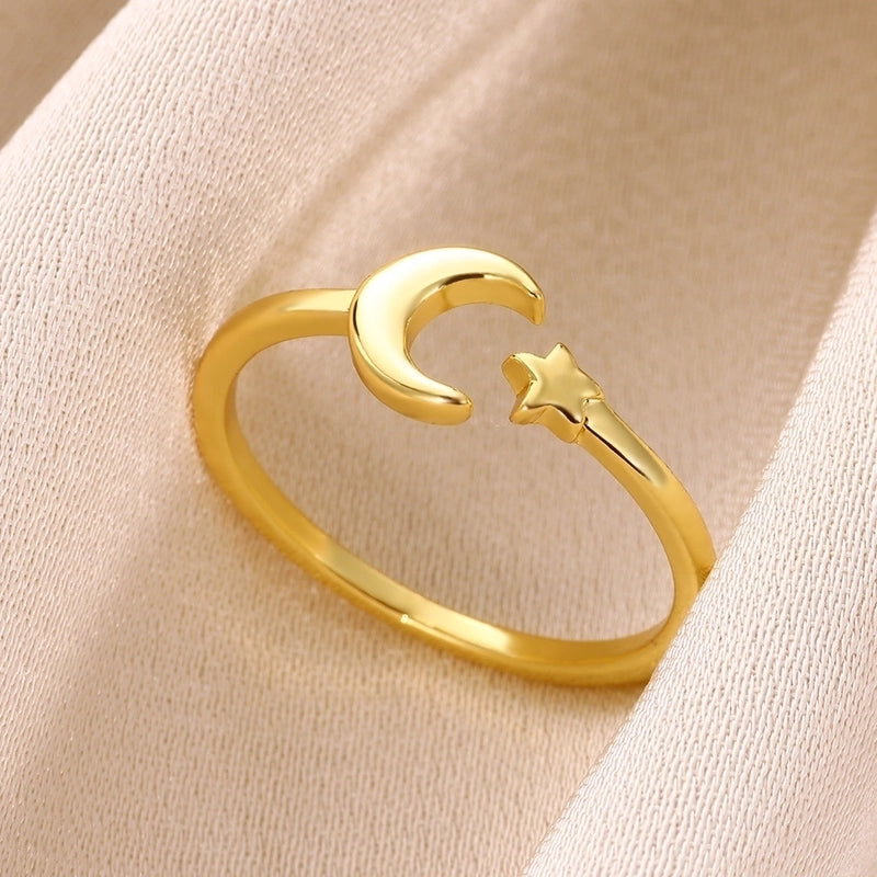 Minimalist Classic Style Solid Color 304 Stainless Steel Gold Plated Plating Rings