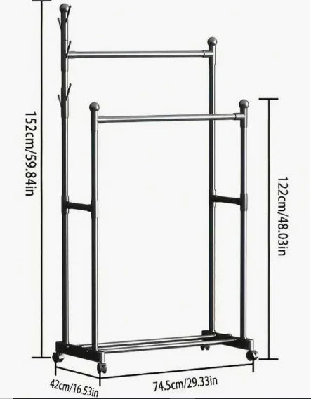 Double Pole Folding Cloth Rack