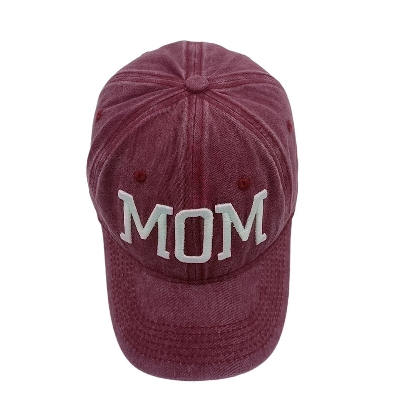 Women's Mama Minimalist Solid Color Patchwork Flat Eaves Baseball Cap
