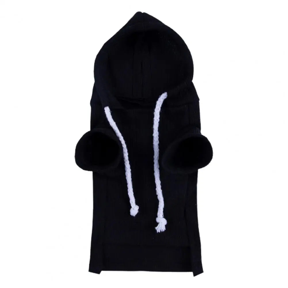 Cute Ferret Hoodie Solid Color Drawstring Hooded Sweatshirt Thick Fluffy Pet Hoodie Foreleg Elastic Hamster Guinea Clothes