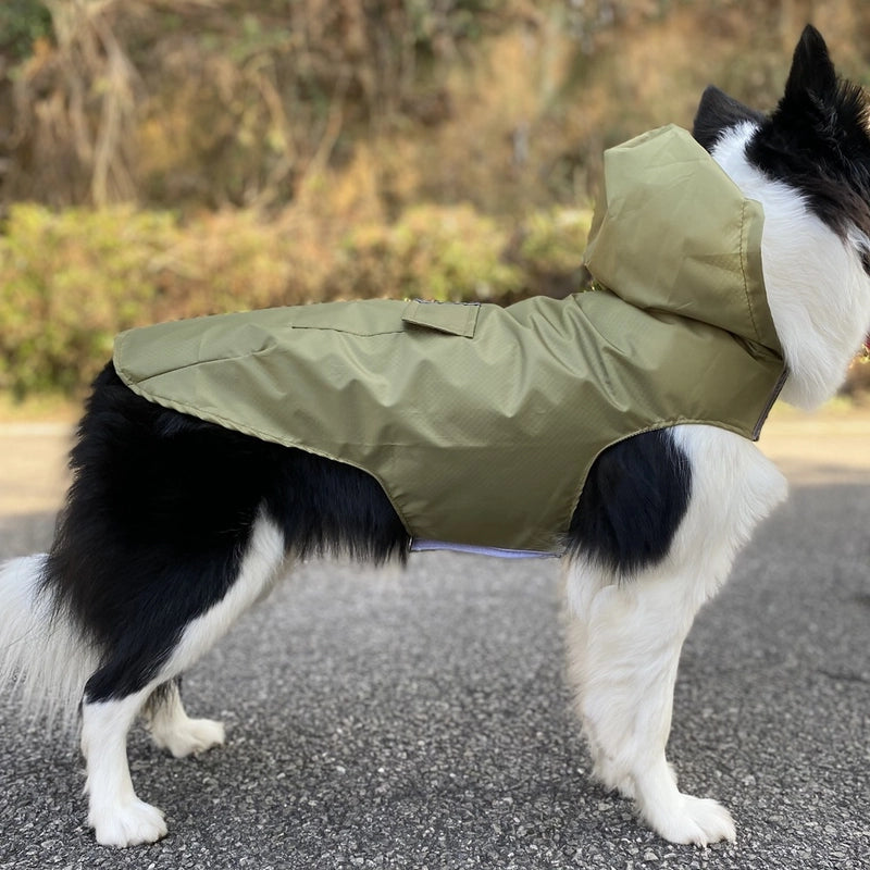 Reflective Big Dog Pet Raincoat Puppy Waterproof Windproof Hooded Dog Clothes