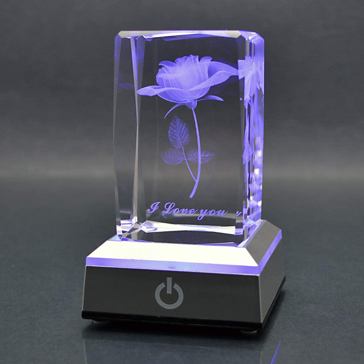 3D Crystal Light with LED Colourful Base