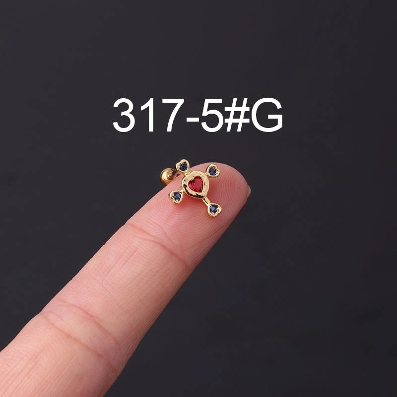 Ear Cartilage Rings & Studs Geometric Copper Plating Artificial Gemstones