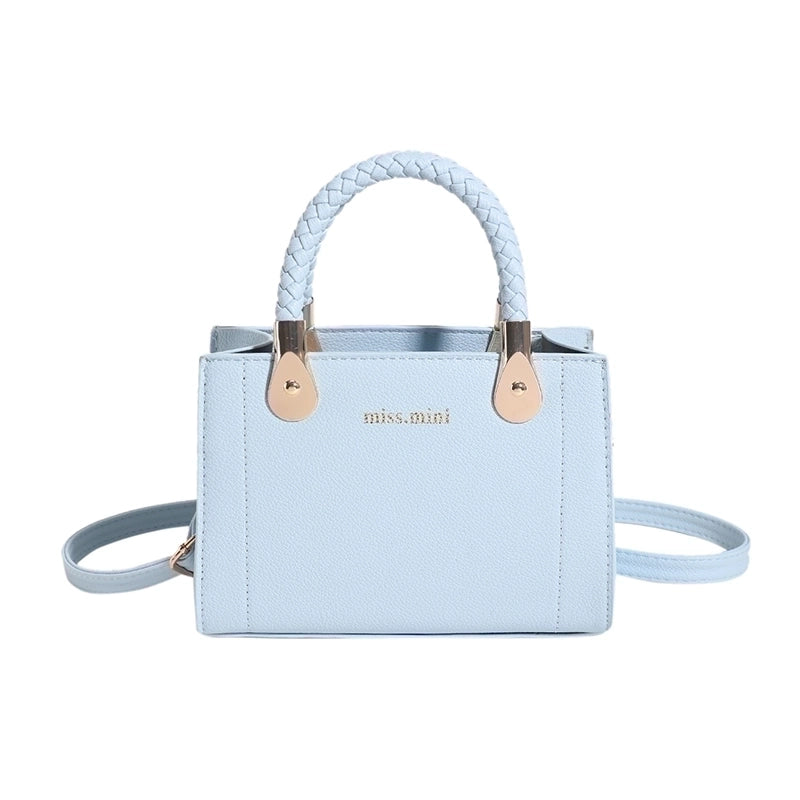 Women's Pu Leather Solid Color Elegant Square Zipper Handbag
