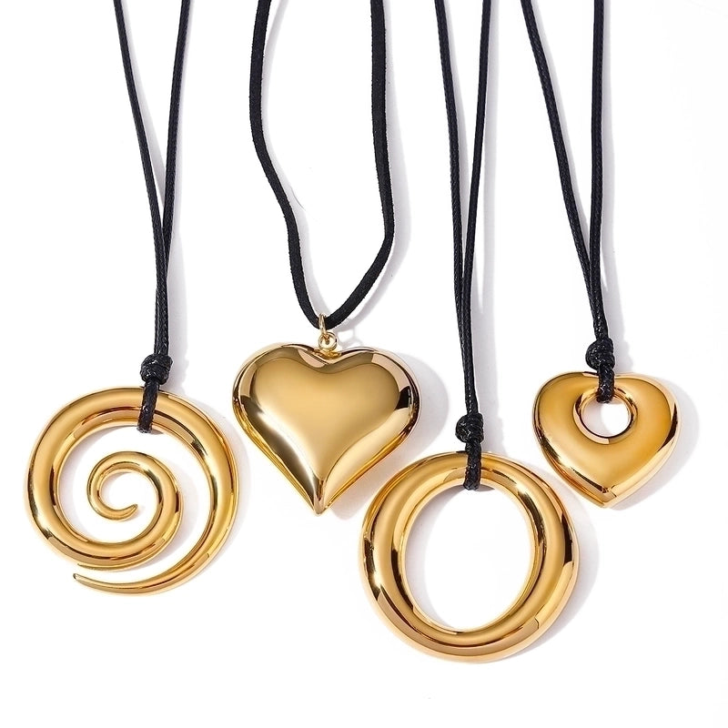 Vacation Minimalist Heart Shape 304 Stainless Steel Zircon 18K Gold Plated Plating Earrings Necklace