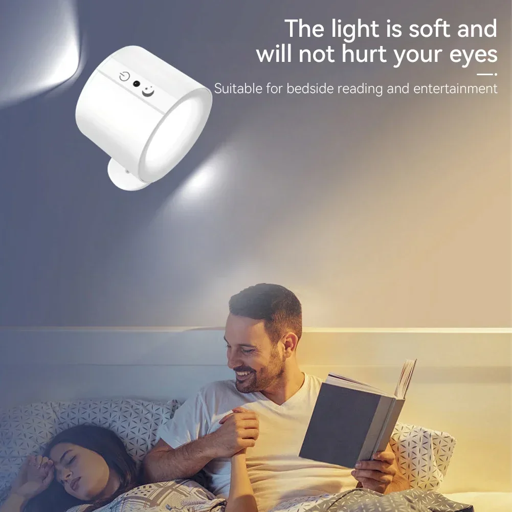 LED DOUBLE HEAD WALL LAMP – TOUCH CONTROL & REMOTE 360° ROTATABLE RECHARGEABLE