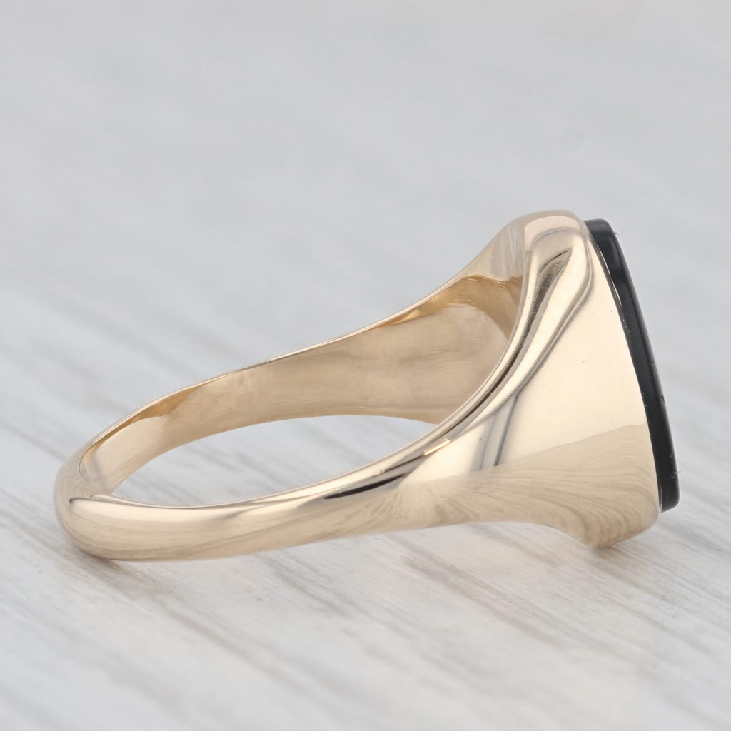 Vintage Salem College Onyx Seal Signet School Ring 14k Yellow Gold Size 7.5