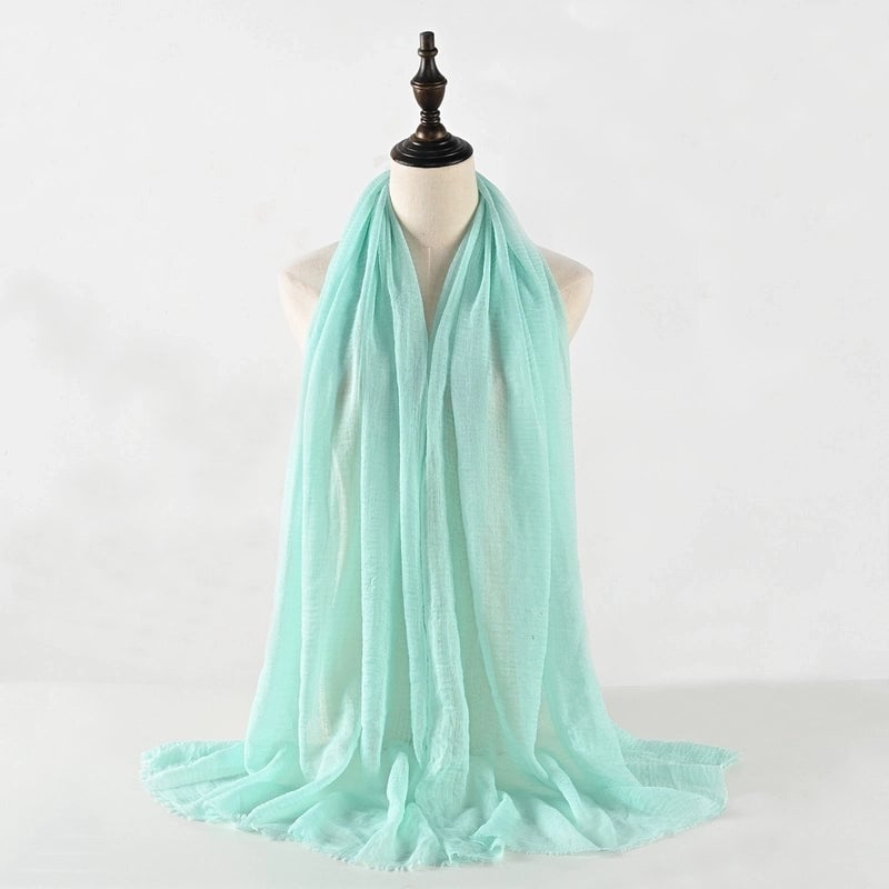 Women's Vacation Minimalist Solid Color Cotton Silk Scarf
