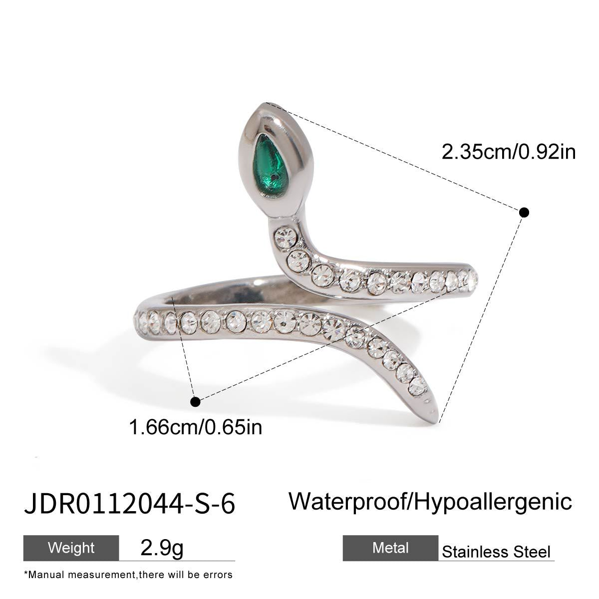 Jie Ding Stainless Steel Snake Ring Titanium Steel Jewelry Female Niche Design Ring Ring