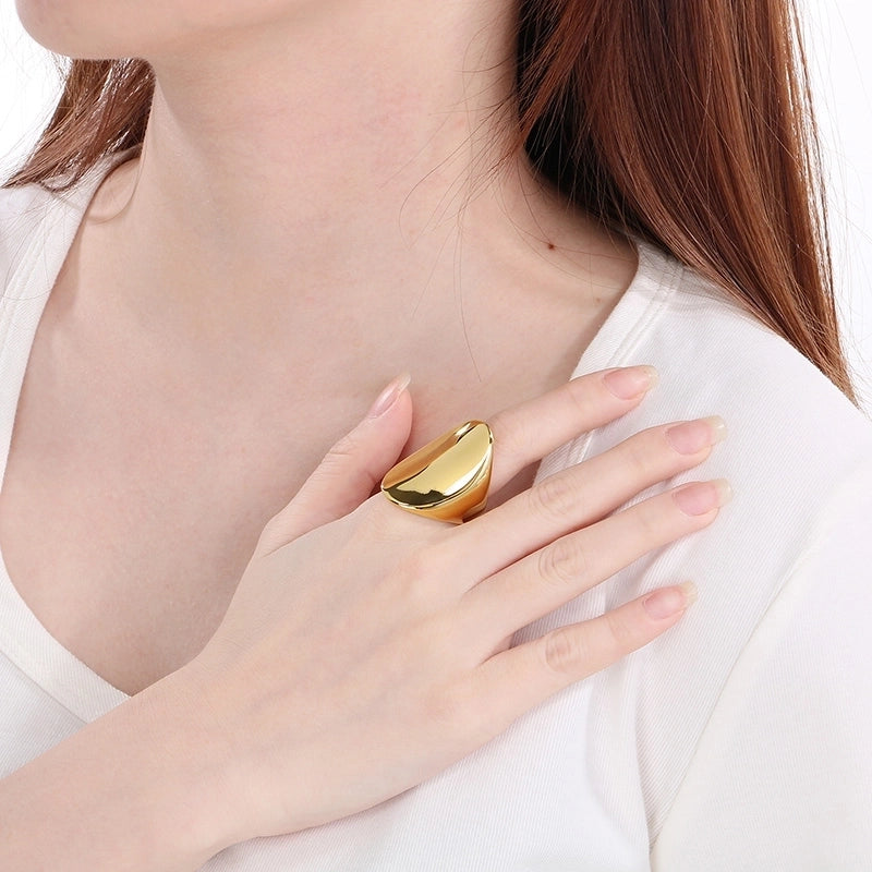 Vintage Style Geometric 304 Stainless Steel 18K Gold Plated Stainless Steel Rings