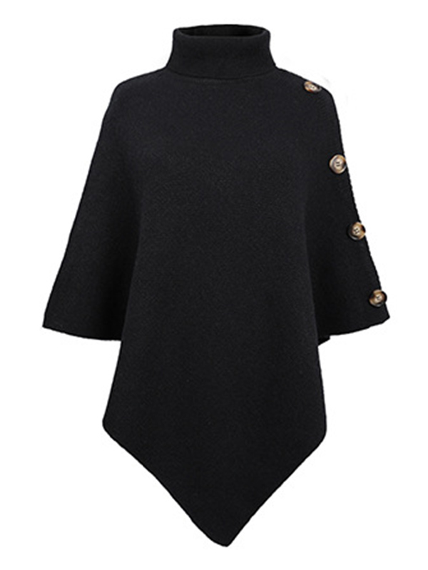 Casual 7 Colors High-Neck Sweater Cape