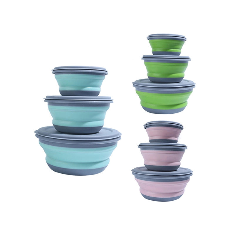 Casual Solid Color Plastic Bowl 3 Pieces Set