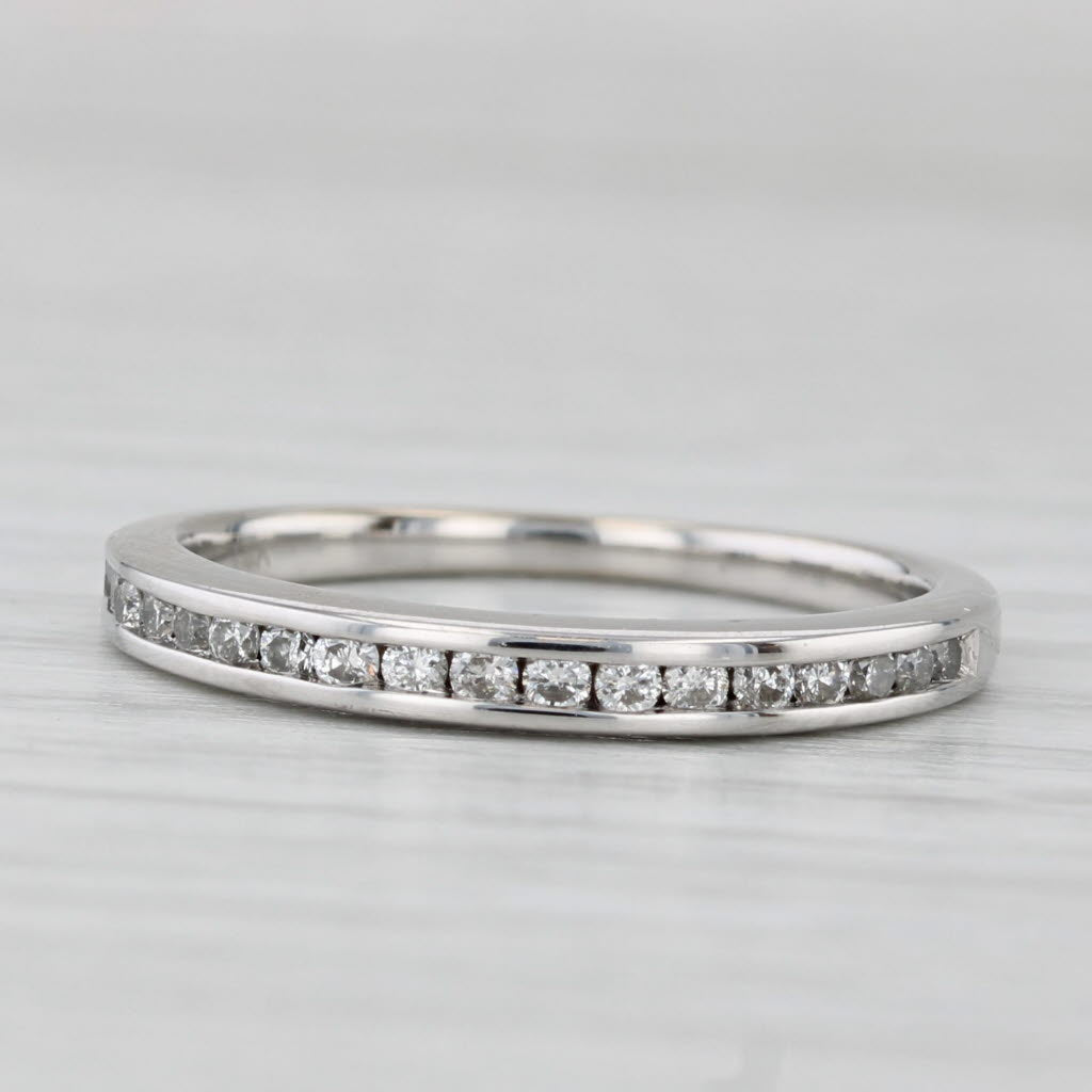 0.23ctw Diamond Wedding Band 14k White Gold Size 6.75 Stackable Ring