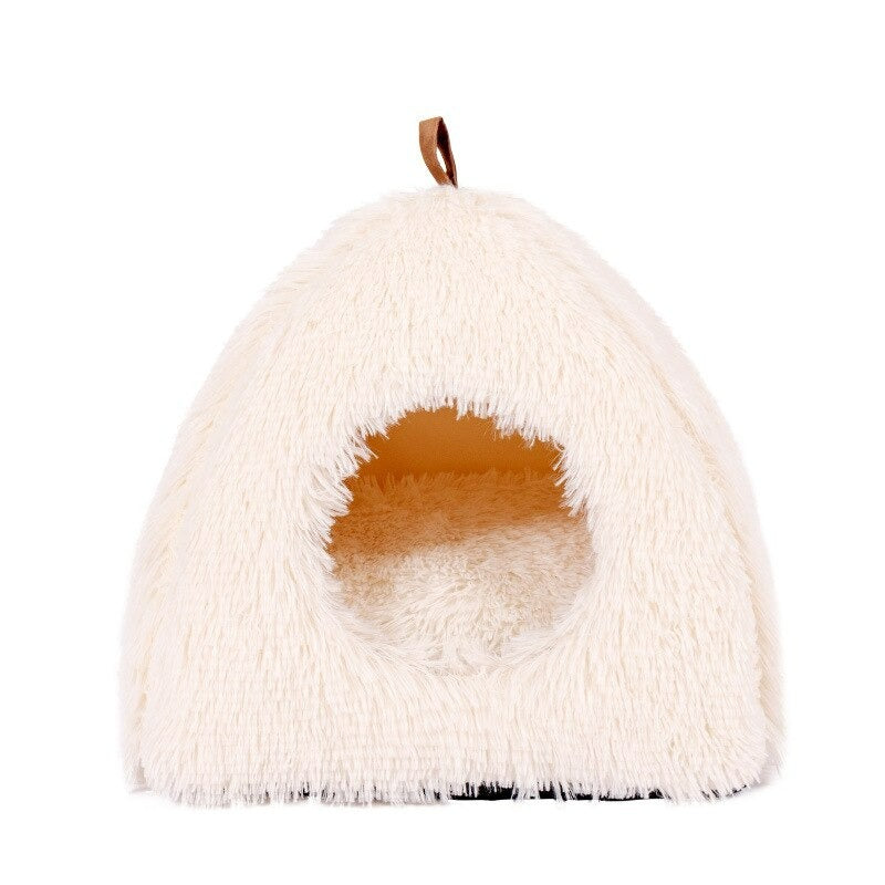 Long Plush Pet Cat Bed