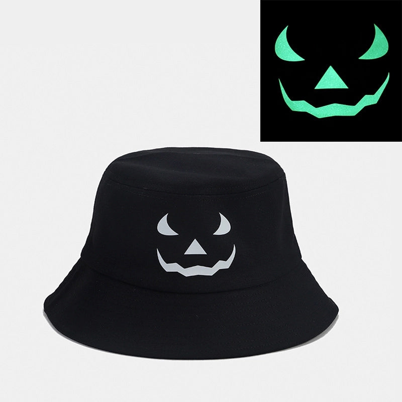 Women's Minimalist Solid Color Printing Flat Eaves Bucket Hat