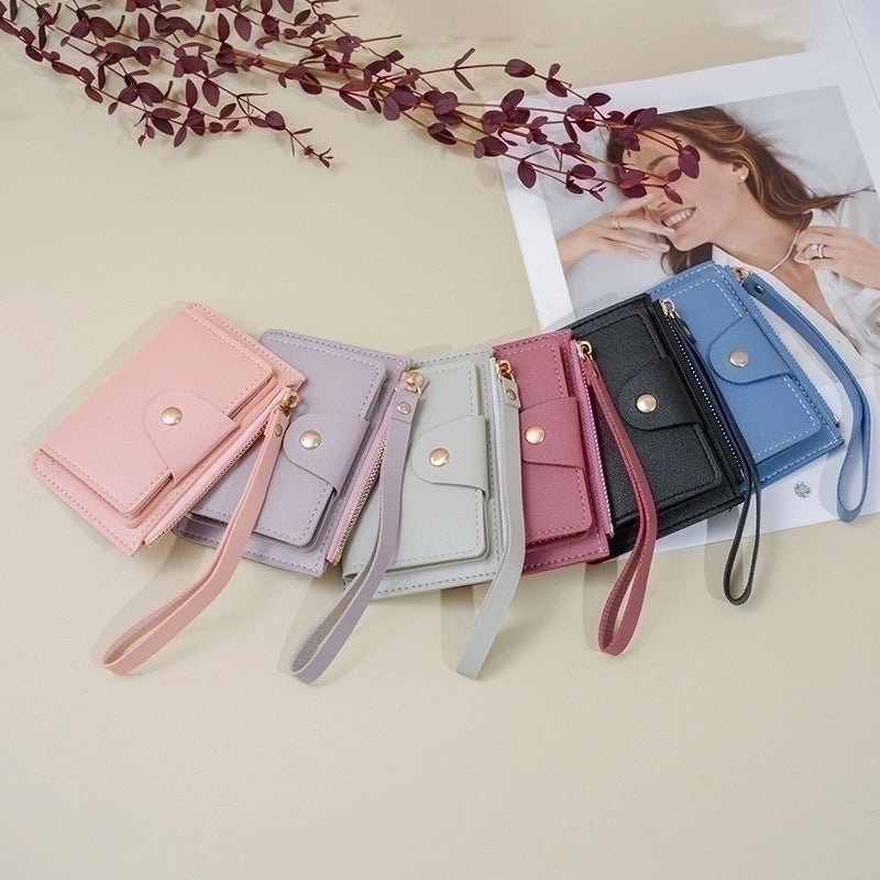 Women's Solid Color Pu Leather Zipper Wallets