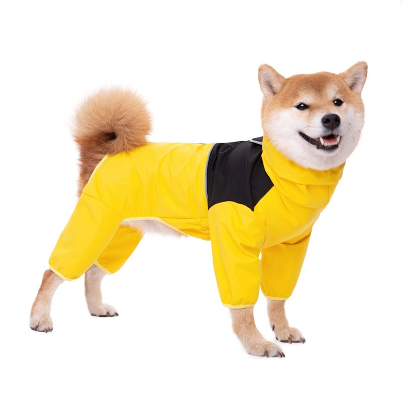 Medium And Large Dog Labrador Golden Retriever Chai Dog Four-legged Waterproof Pet Dog Dog Raincoat Charge Clothes