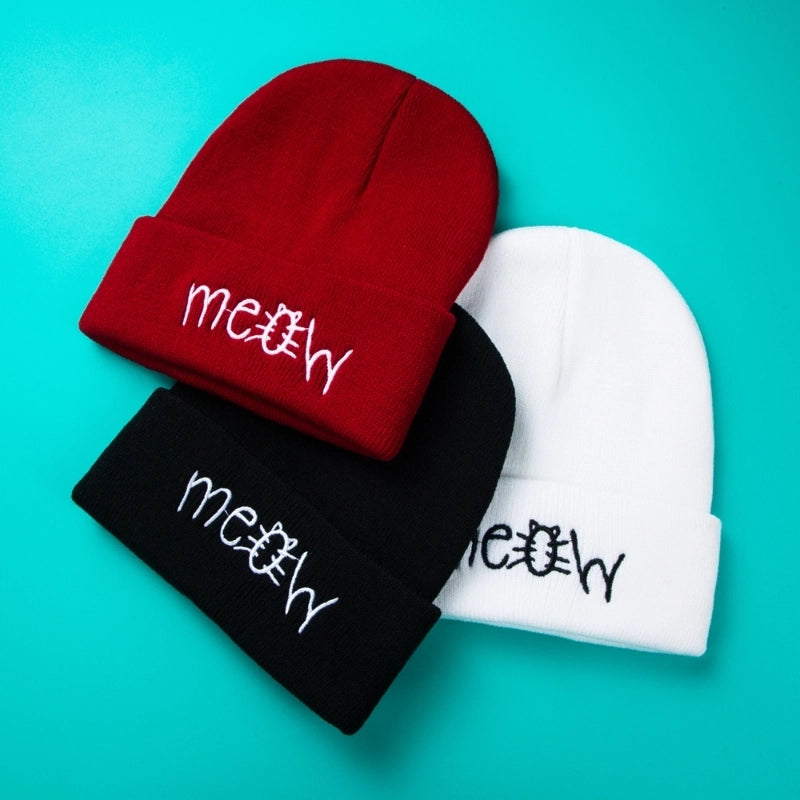 Unisex Fashion Letter Embroidery Crimping Wool Cap