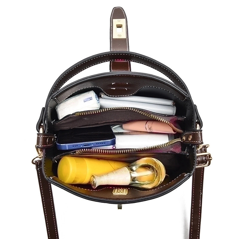 Women's Medium All Seasons Pu Leather Elegant Bucket Bag