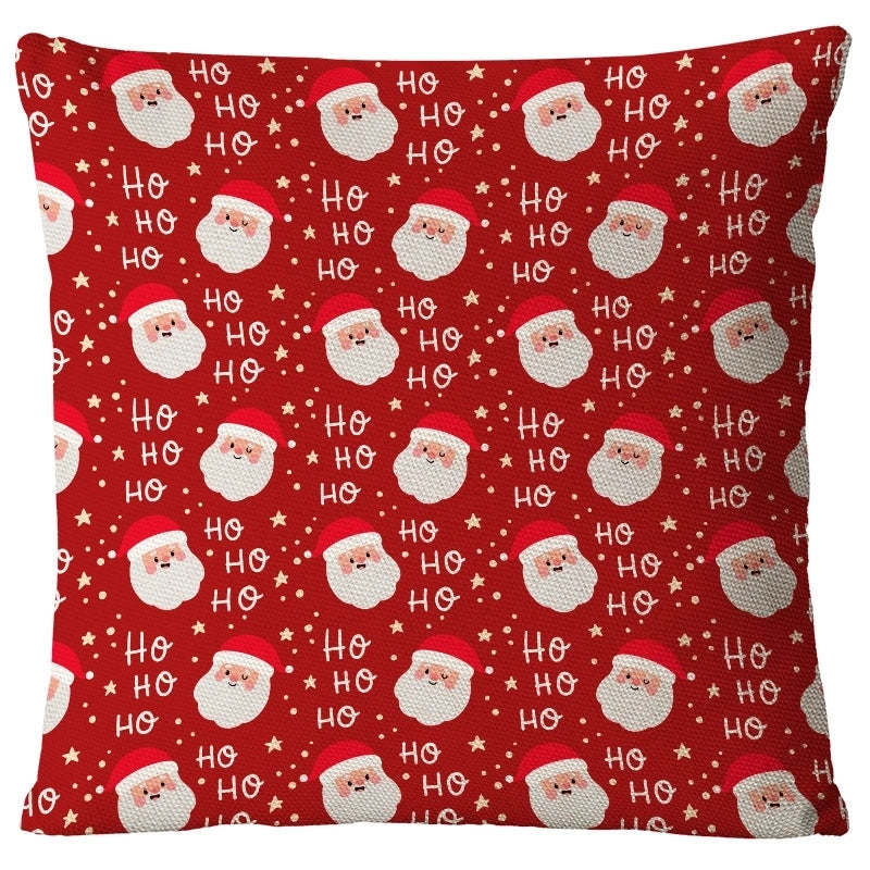 Christmas Glam Santa Claus Snowman Linen Pillow Cases Couch & Sofa Decor