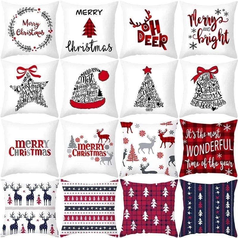 Classical Letter Short Plush Throw Pillow