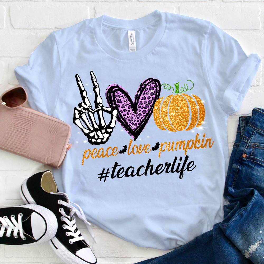 Peace Love Shining Pumpkin T-Shirt