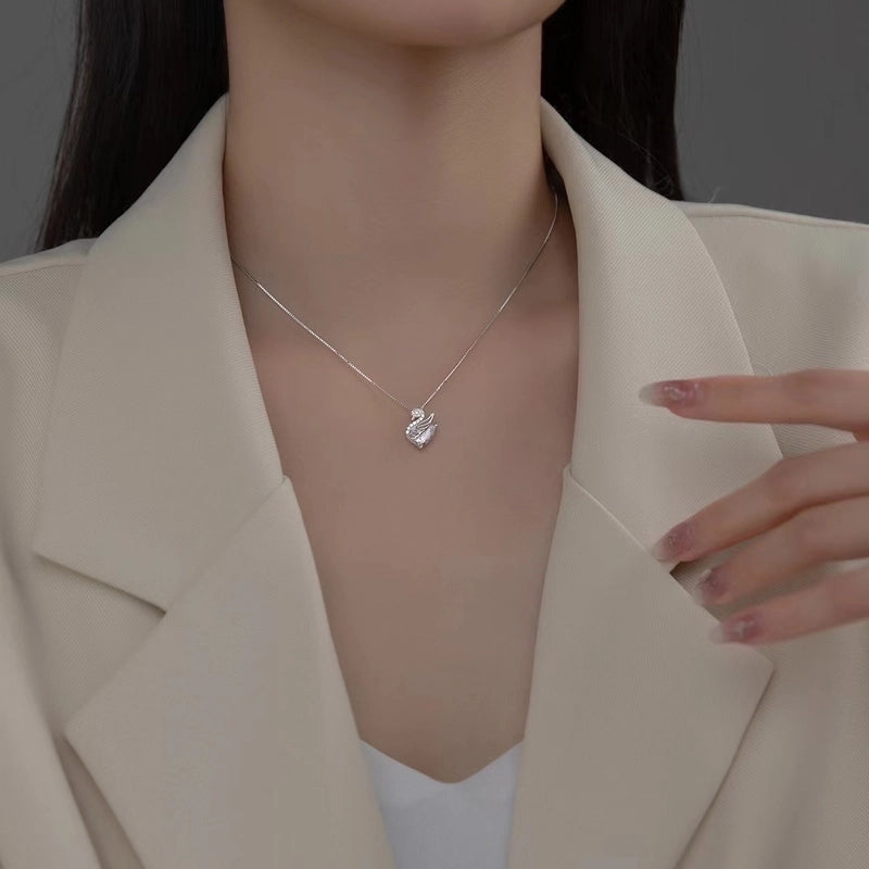 Sweet Minimalist Star Heart Shape Bow Knot Titanium Steel Zircon Plating Inlay Pendant Necklace