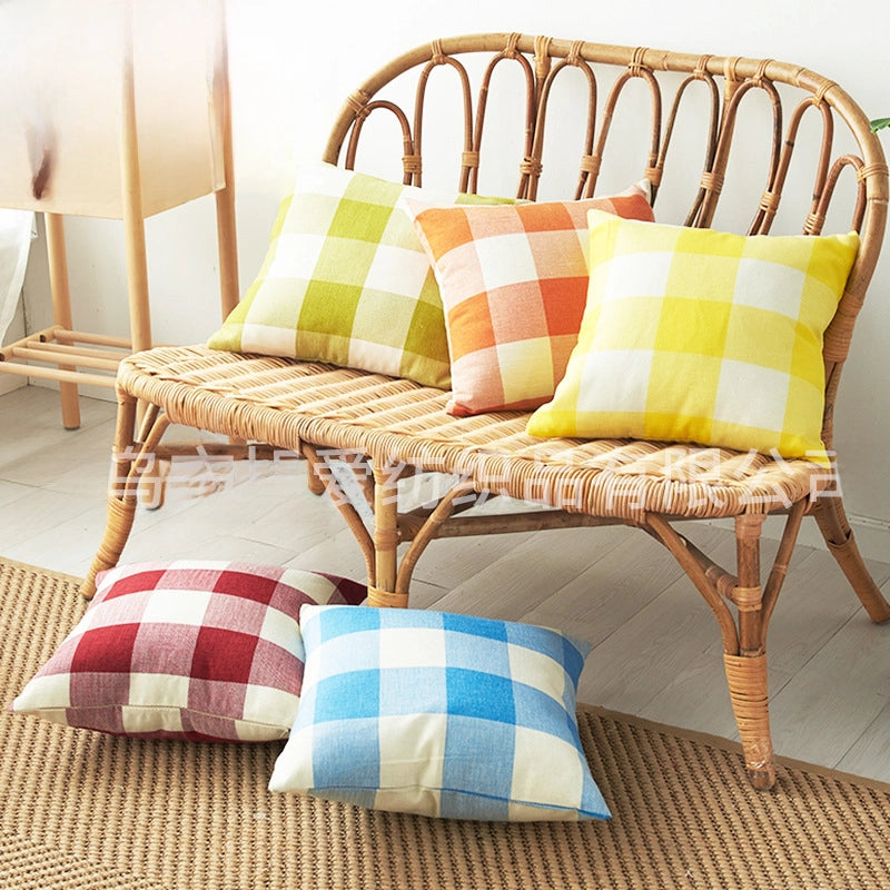 Yarn-dyed Striped Cotton And Linen Pillowcase Multicolor Multi-size Linen Plaid Pillow Home Pillow Cover Cushion
