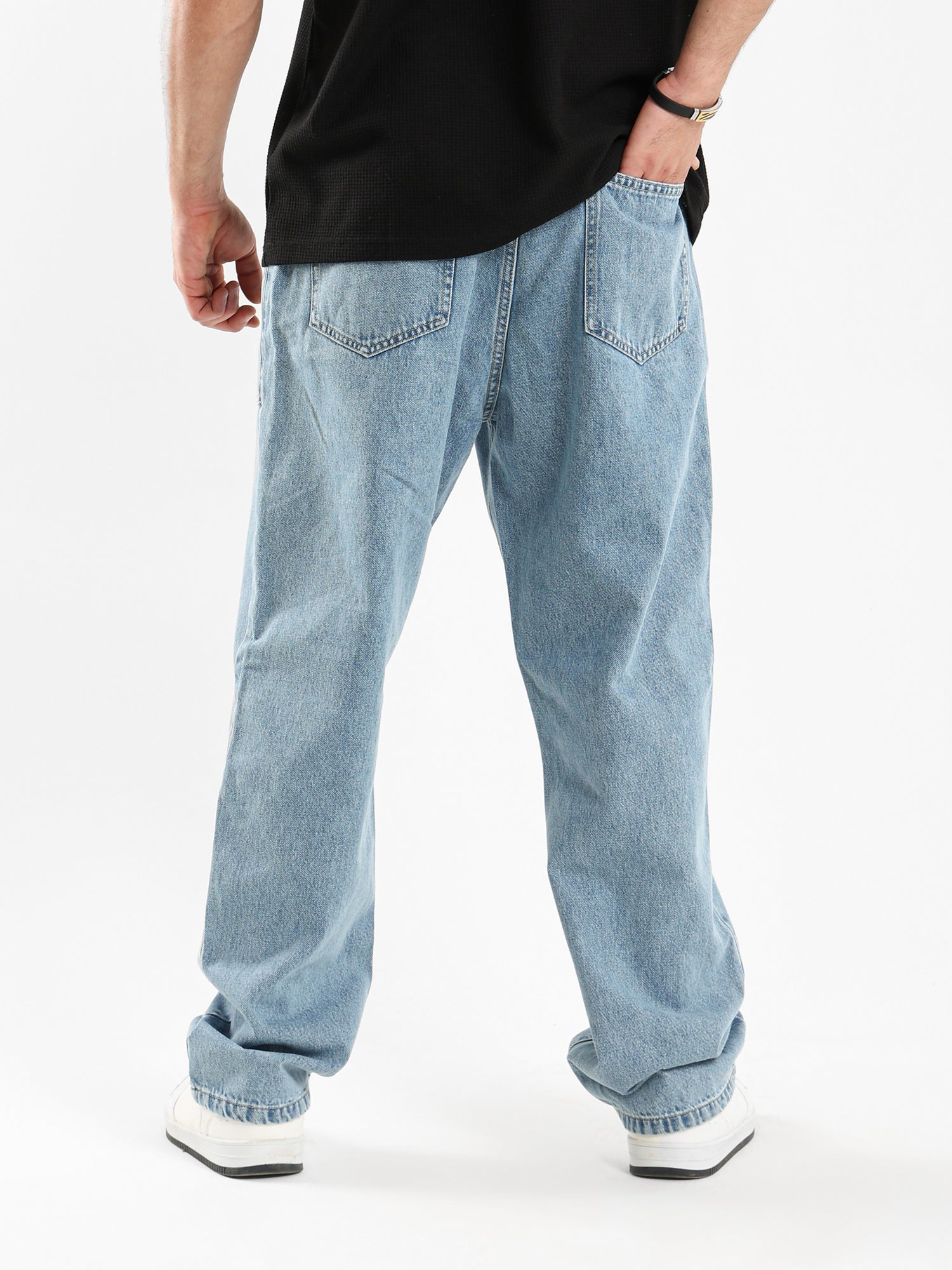 Tapered Fit Jeans with Drawstring Waist