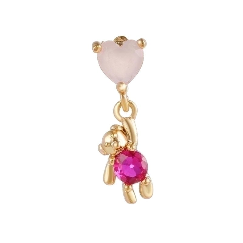 Fashion Dinosaur Bear Rabbit Copper Screw Puncture Screw Ball Ear Nail