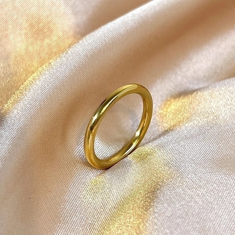 1 Piece Minimalist Heart Shape Bow Knot Titanium Steel Plating Rings