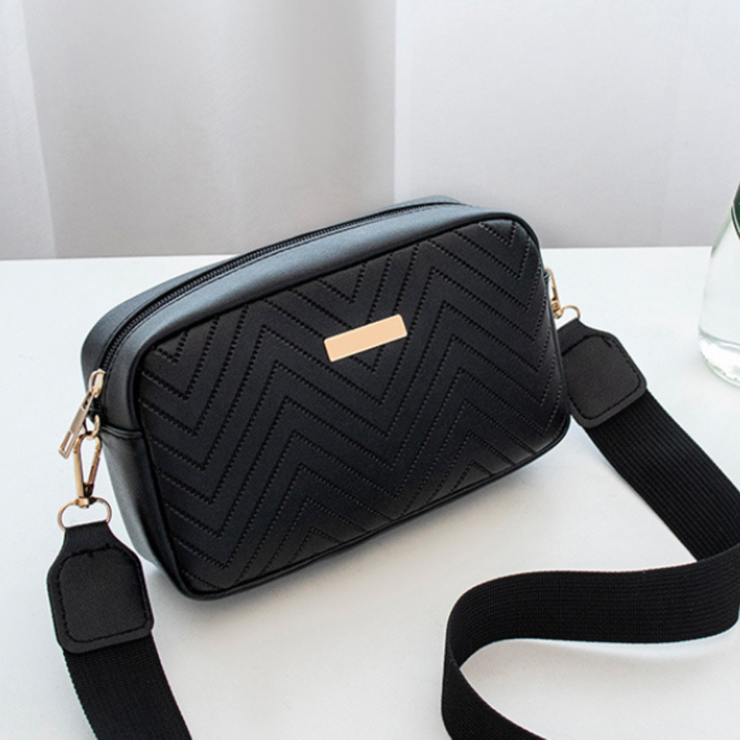 Wave Pattern Embroidered  Camera Crossbody Bag