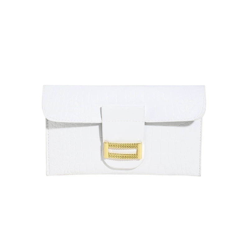 Women's All Seasons Pu Leather Solid Color Sexy Square Magnetic Buckle Clutch Bag
