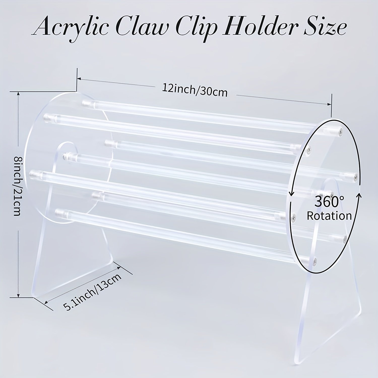 🎀Acrylic Rotating Hair Claw Clip Holder