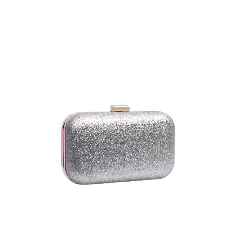 Red Blue Black Pu Leather Metal Solid Color Square Evening Bags