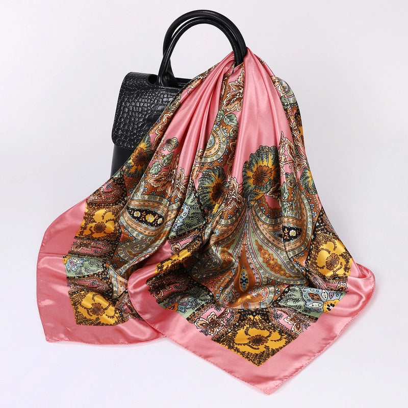 Women's Elegant Vintage Style Lady Printing Polyester Printing Silk Scarf
