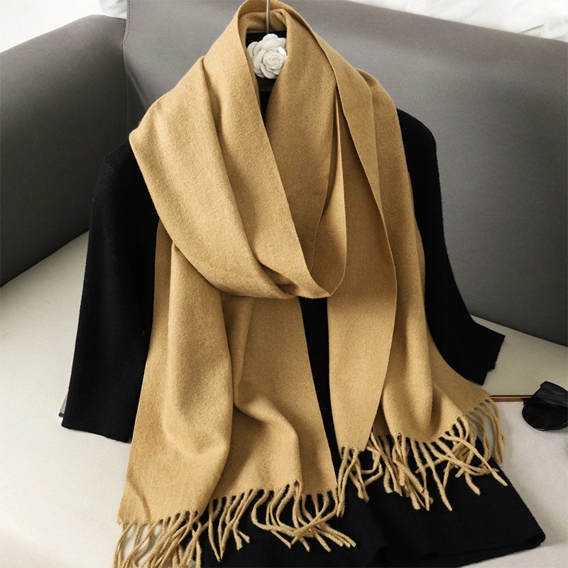 Women's Elegant Solid Color Imitation Cashmere Scarf