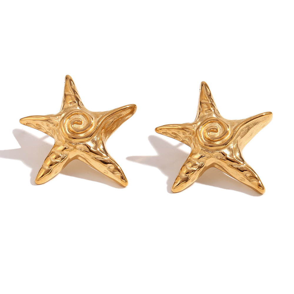 Fashion Creative Heart Droplet Geometric Stainless Steel 18K Gold Plated Rings