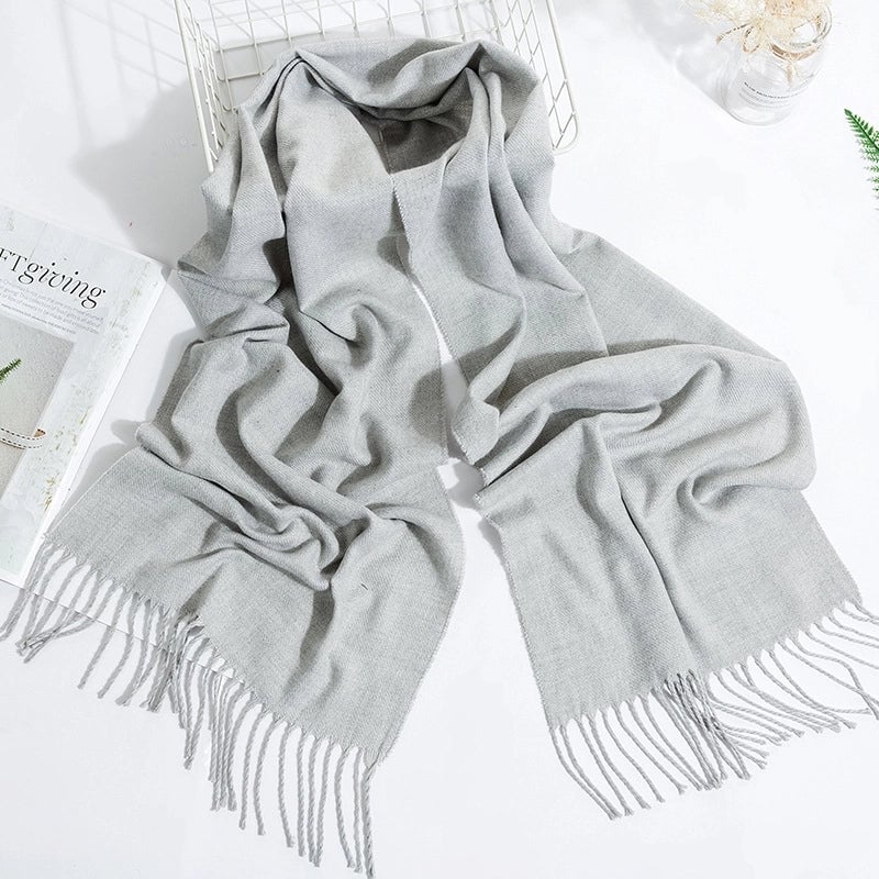 Adult Scarves Autumn And Winter New Tide Fashion Fashion Pure Color Scarf Men's Warm Cashmere Scarf