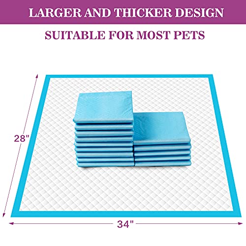 IMMCUTE Dog Pee Pads Extra Large 28x34. X-Large Training Puppy Pee Pads Super Absorbent & Leak-Proof. XL Disposable Pet Piddle Pad and Potty Pads for Dogs. Puppies. Doggie (XLarge:28*34-40 Ct)