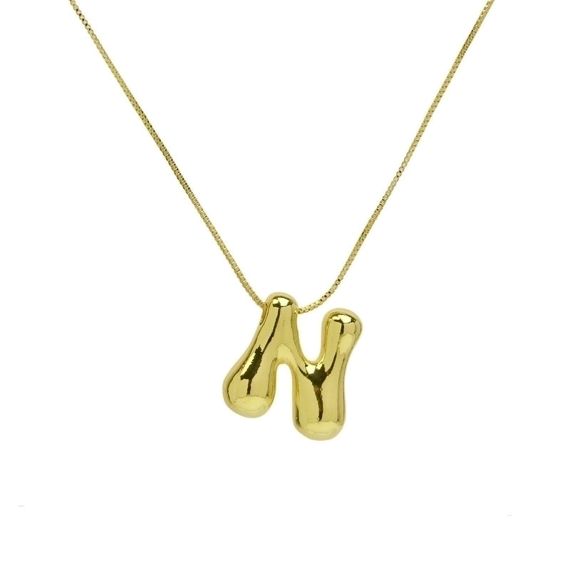 Copper 18K Gold Plated Minimalist Letter Plating Pendant Necklace