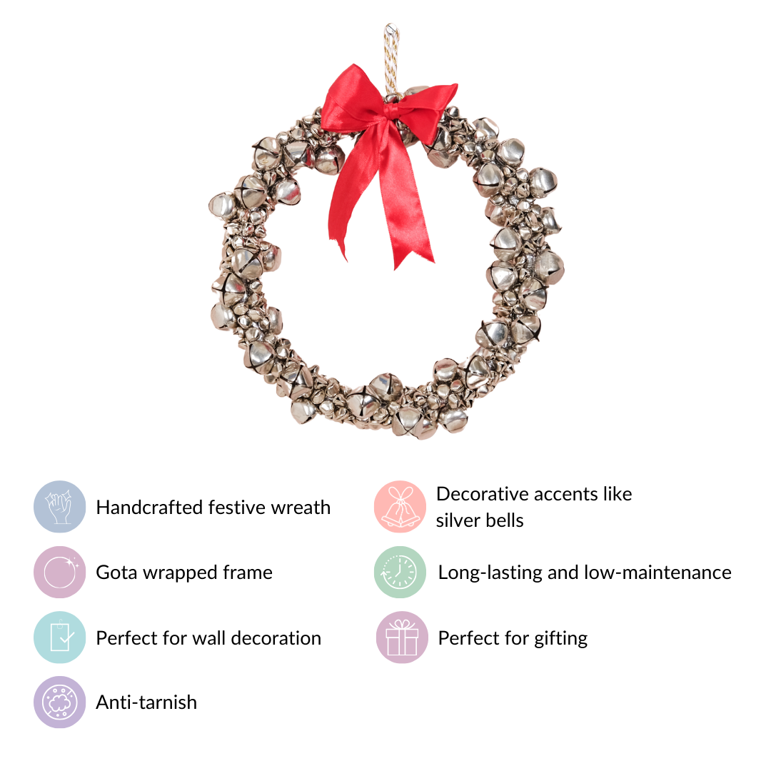 Decorative Silver Bells Wreath